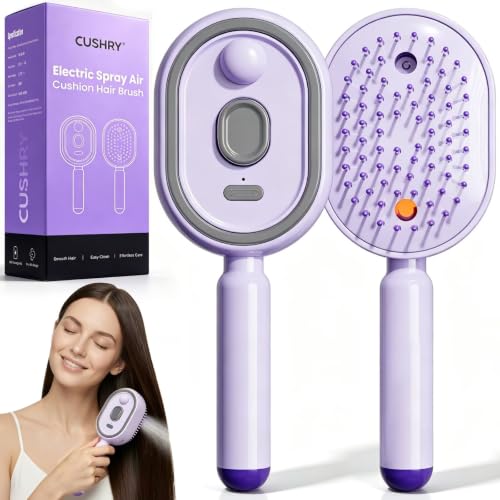 Cushry Electric Spray Air Cushion Massage Comb - Purple Hair Brush