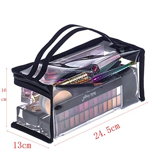 Jula Vance Clear PVC Makeup Bag with Handle - Portable Organizer
