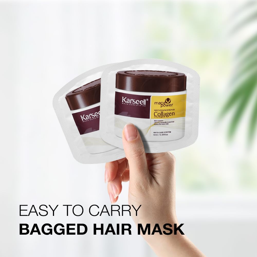 Collagen Hair Treatment Mask - Deep Repair Argan Oil Essence for All Hair Types | 10ml (24 Packs)