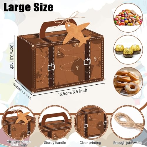 Large Vintage Travel Suitcase Candy Box Set - 12 Pcs for Party Favors
