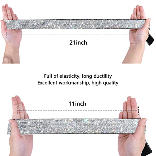 2PCS Elastic Wig Bands for Lace Melting, 60cm Hair Edge Holders, Silvery Color Pack of 1