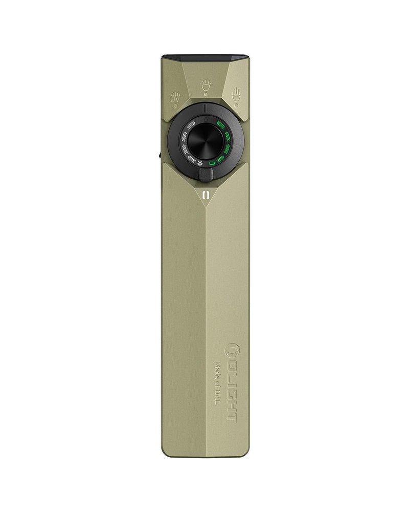 OLIGHT ArkPro Ultra EDC Flat Flashlight, Rechargeable Portable Flash Light, 1700 Lumens with White LED, UV and Green Beam for Working, Emergency, Camping, Everyday Carry (Olive Green CW)