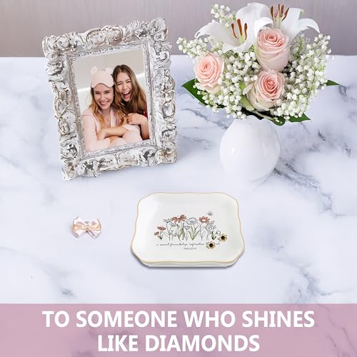 Inspirational Ceramic Jewelry Tray with Bible Verse - Proverbs 27:9