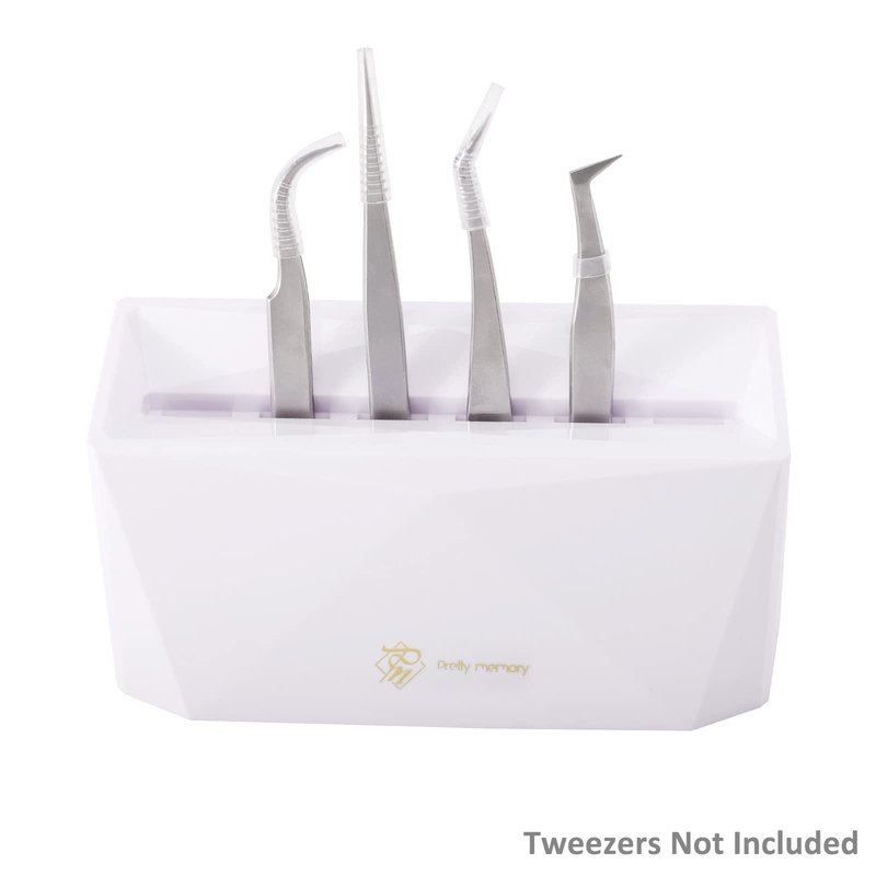 Pretty memory Lash Extension Supplies Tweezer Holder 6 PCS Tweezers Shelf Holder Eyelash Extension Supplies Display Organizer Storage Makeup Accessories Tools, White