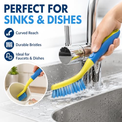 Koksi 4-Piece All-Purpose Deep Cleaning Brush Set with Ergonomic Handles