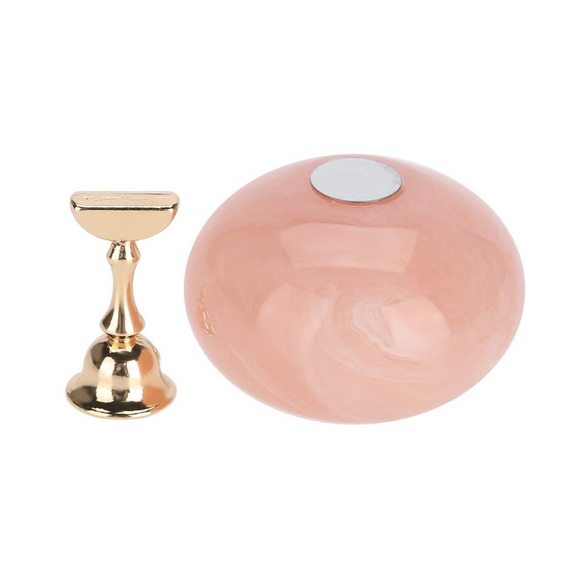 Manicure Display Stand with Magnetic Golden Base, Nail Art Tip Holder for Practice & Display, Practical Nail Accessories