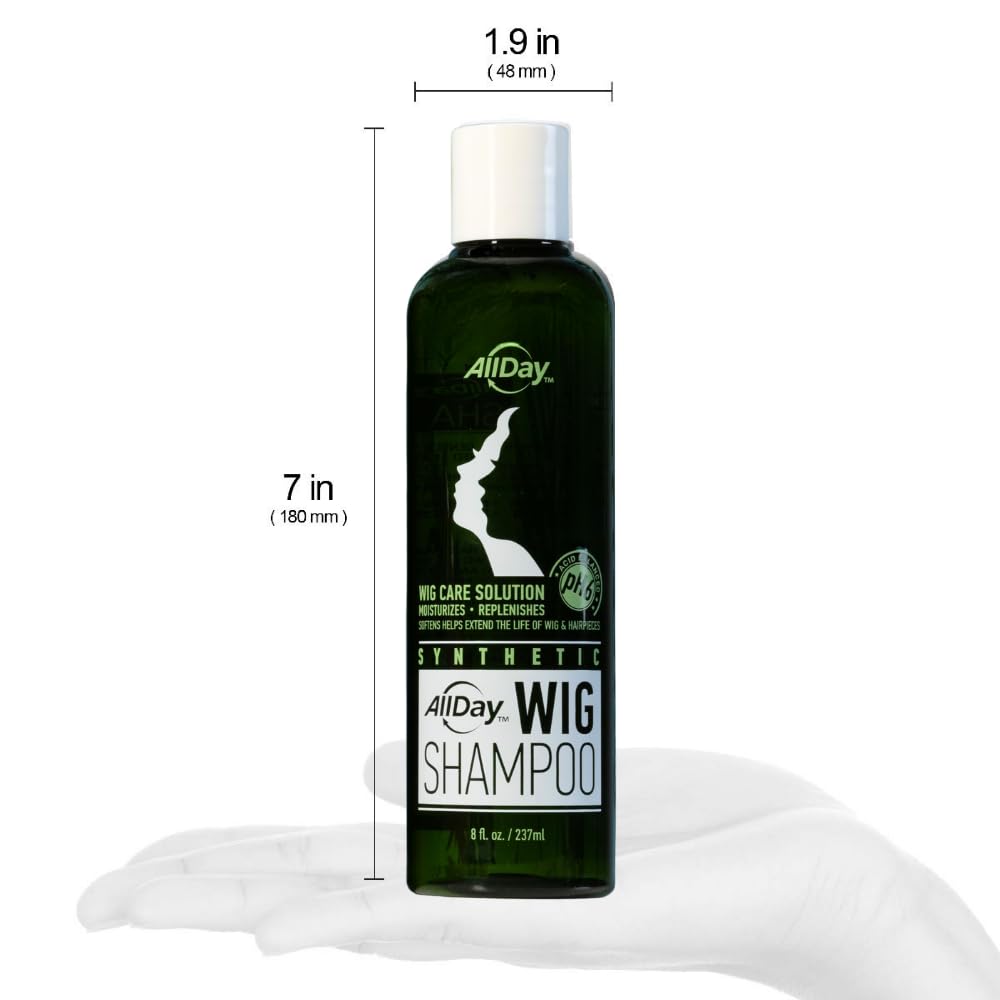 AllDay Locks Synthetic Wig Shampoo - Gently Cleanse & Detangle Synthetic Hair | pH Balanced, Paraben-Free - 8 oz