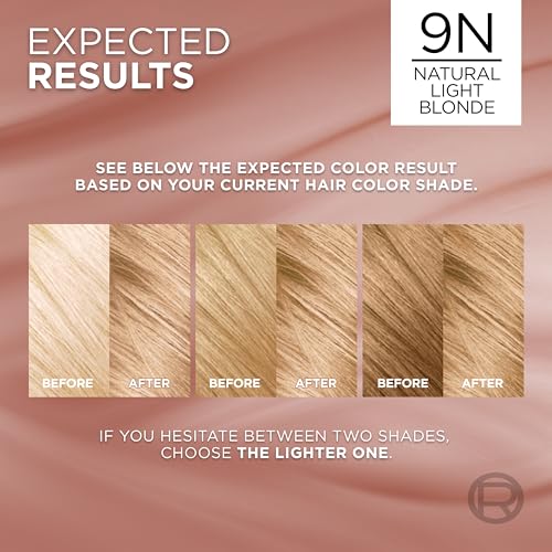 L'Oreal Paris Excellence 9N Natural Light Blonde Hair Color Kit - Ammonia Free Gray Coverage