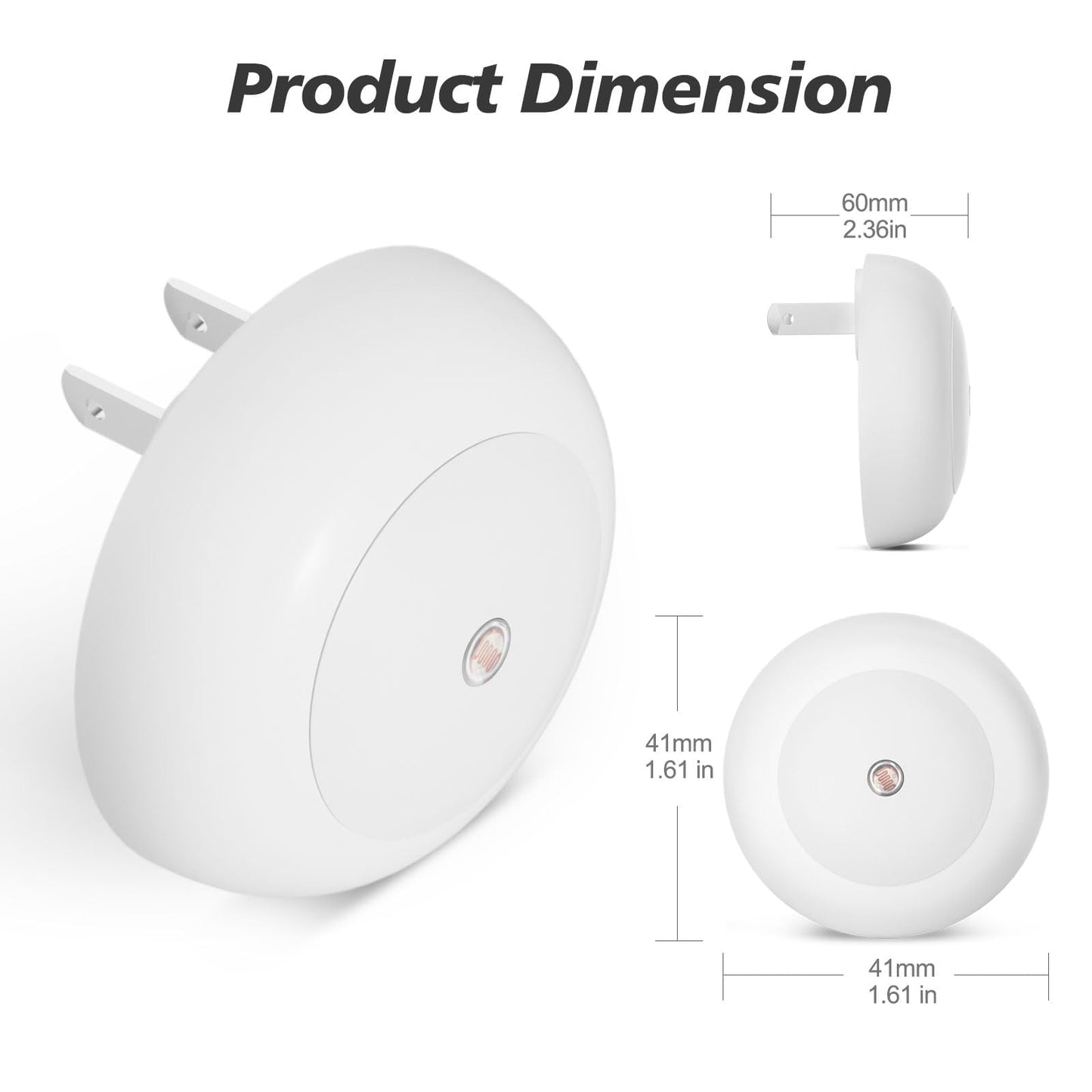 Backlit Night Lights Plug Into Wall 2 Pack, Soft White with Adjustable Brightness, for Kids Adults Nursery Bedroom Bathroom Hallway Kitchen