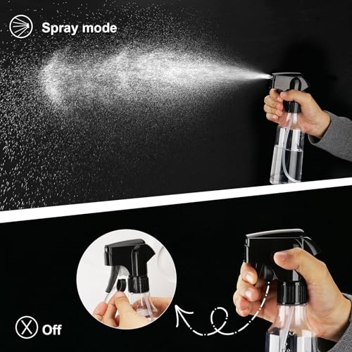 Hethyo 12oz Clear Continuous Mist Spray Bottles 2 Pack for All-Purpose Use