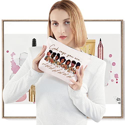 God Says You Makeup Bag - Black American Cosmetic Pouch