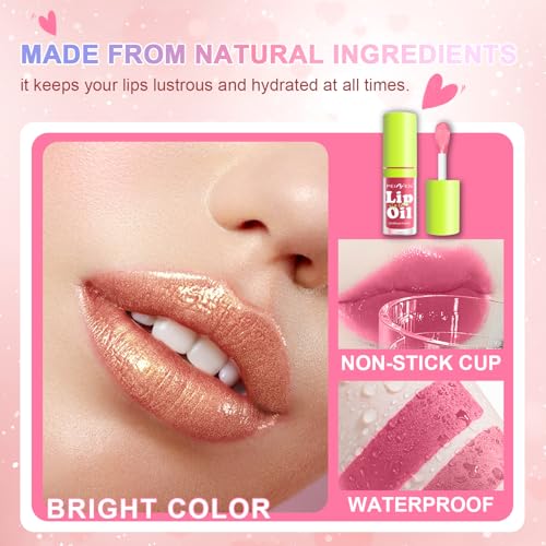 6 Colors Lip Gloss Set with Hydrating Shine & Non-Sticky Formula for Women