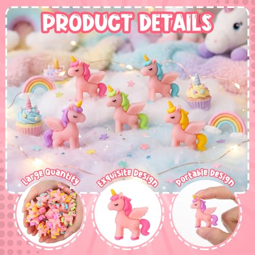 25 Mini Unicorn Figurines - Cute Cake Toppers for Parties