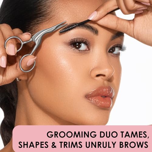 JAPONESQUE Brow Scissors and Spoolie Set - Stainless Steel Brow Grooming Tools