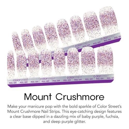 Color Street Mount Crushmore Double-Ended Nail Polish Strips - Glitter-Dipped Manicure