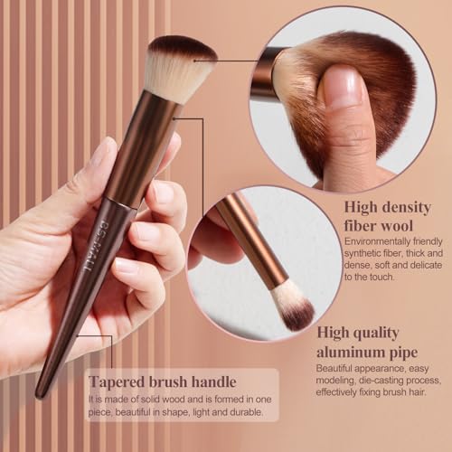 BS-MALL 18 PCS C-Brown Makeup Brush Set for Flawless Application