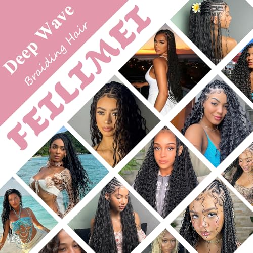 Deep Wave Crochet Hair Extensions #2, 22 Inch (Pack of 6) - FEILIMEI