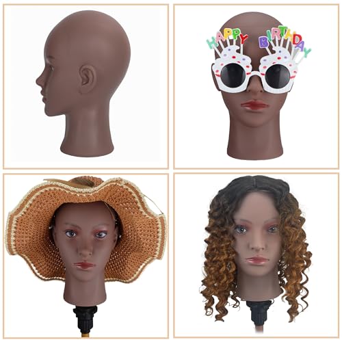 Simnient Bald Mannequin Head for Wig Making, Styling, and Makeup Training