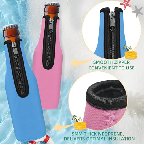 Wegitcs Neoprene Beer Bottle Cooler Sleeve - 12oz Insulated Holder, 6 Pack