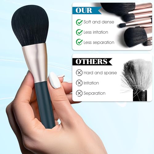 Dark Green 7-Piece Professional Makeup Brush Set with Pouch