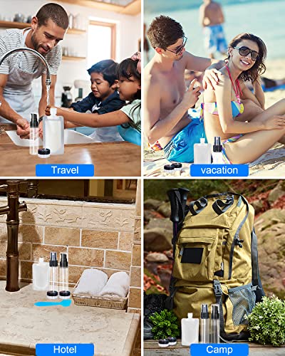 SEQUHITKU 17 Pack Travel Toiletry Bottles Set TSA Approved Refillable Containers