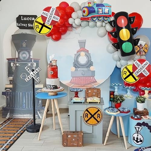 Train Balloon Decoration Set - 6PC Railway Party Supplies