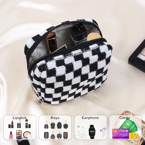 3-Piece Black Makeup Bag Set for Women - Travel Toiletry Organizer