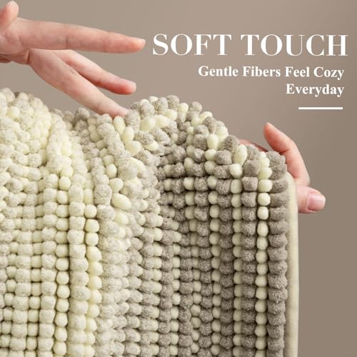 Chenille Bath Mat 17x24 - Extra Soft, Non-Slip, Quick Dry