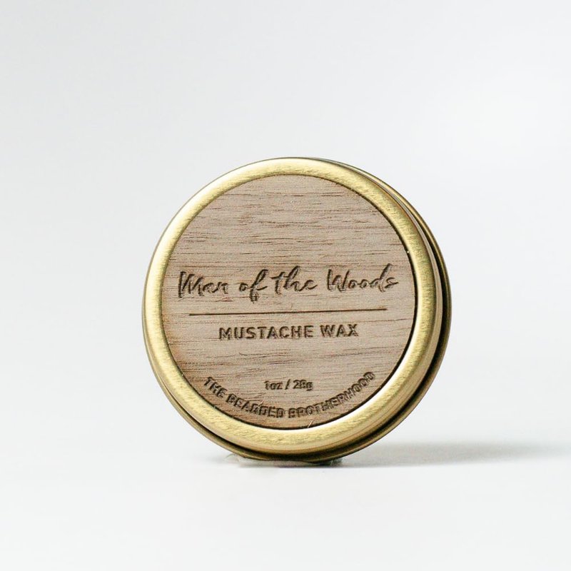 The Bearded Brotherhood TBB Man of the Woods Mustache Wax – Strong Hold Grooming Wax with Cedarwood, Patchouli, Sandalwood & Vanilla – Natural Styling Balm for Men, 1 oz