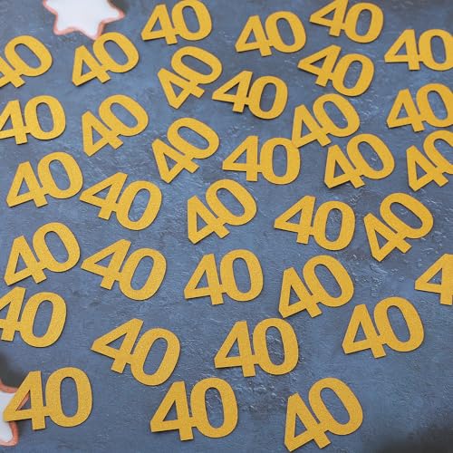 Gold Glitter 40th Birthday Confetti - 100pcs Table Decor