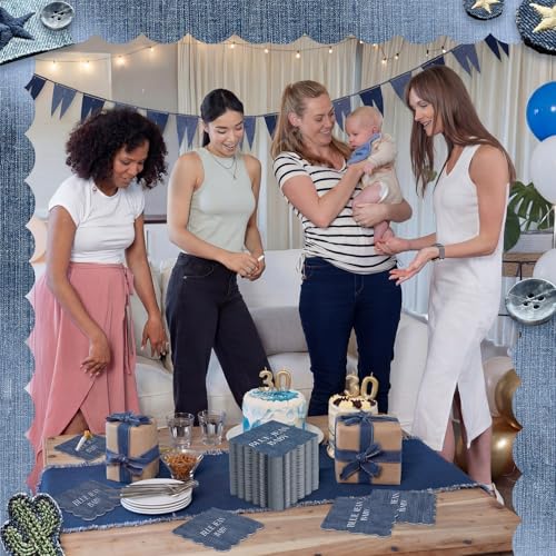 Blue Jean Baby Shower Napkins - 100 Pcs Disposable Party Decor