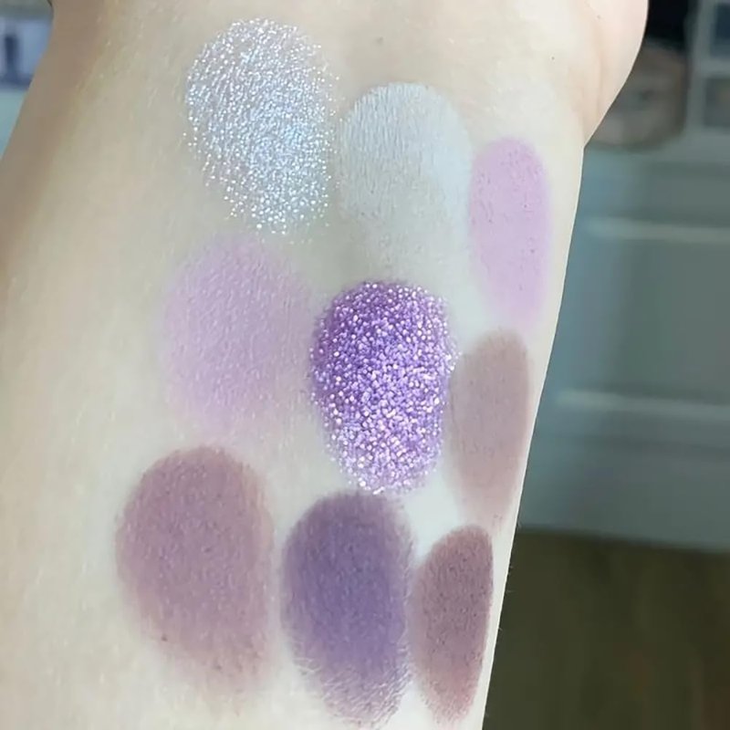 Lavender Whisper Eyeshadow Palette - 9 Blendable Lilac & Purple Shades | Matte & Glitter Finishes for Romantic Looks