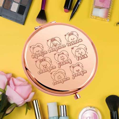 K-Pop Hyunjin Compact Pocket Mirror | KEYCHIN Stainless Steel Makeup Mirror