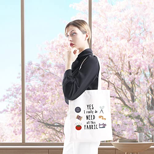 GJTIM All Fabric Tote Sewing Gift Makeup Bag for Quilters & Tailors