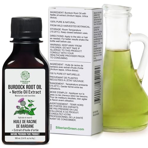 Siberian Green Burdock Oil & Nettle Oil Extract for Hair Growth - 100ml