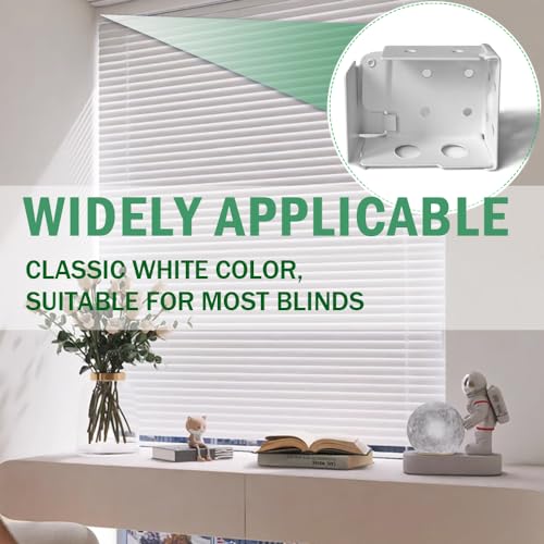 Metal Window Blind Brackets - 4 Pack 2-Inch White Holders