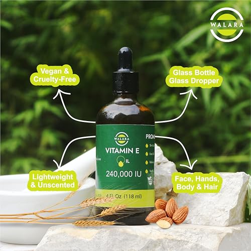 Walara 100% Pure Vitamin E Oil 240,000 IU - Nourishing for Skin & Hair