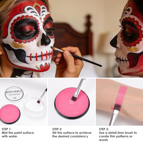 KAICOERLY Purple Water-Based Face & Body Paint Palette for Halloween & Cosplay