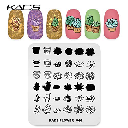 KADS FL046 Nail Stamping Plate Flower & Lace – Stainless Steel 8x7cm
