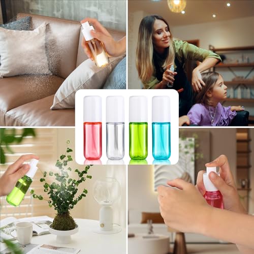 Travel Spray Bottle 1.35oz | Fine Mist Refillable Plastic Mist Sprayer