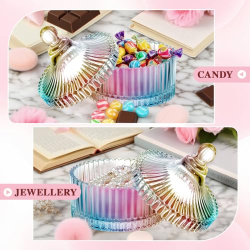 HUGOMOVA Oversized Crystal Powder Container & 4 Ultra-Soft Velour Puffs Set