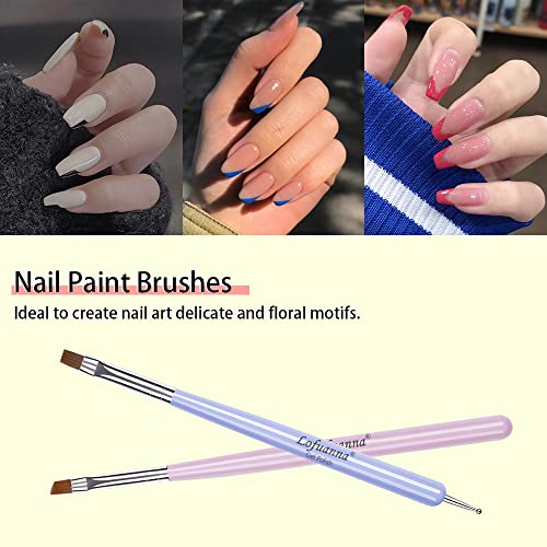 Colorful Nail Art Brush Set 6Pcs with Gel, Dotting & Detailing Tools