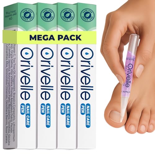 Toenail Care Pen - Extra Strength Toe Nail Remedy - Professional Nail Solution for Fingernail with Tea Tree Oil (Pack of 4)