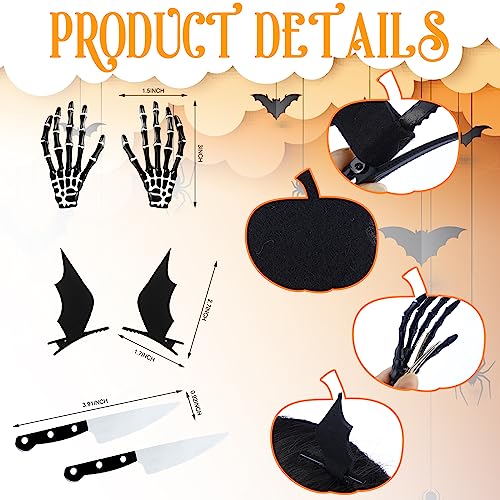 Halloween Hair Clips Set for Women - Spooky Gothic Accessories, 18 Pieces
