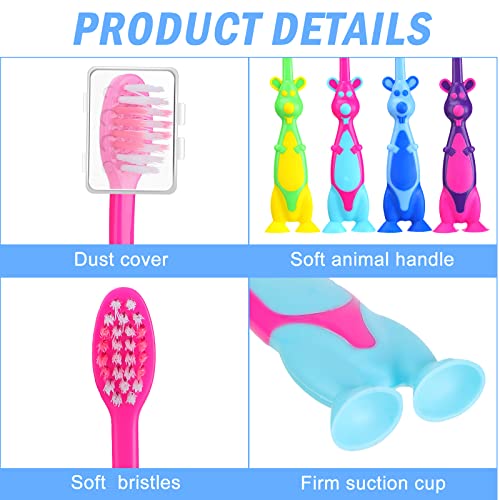 Gerrii Kids Kangaroo Toothbrushes with Suction Base - 50 Pack Bulk