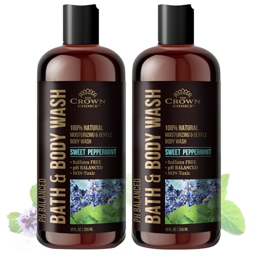 Sweet Peppermint Body Wash for Sensitive Skin - 2 Pack, 12oz