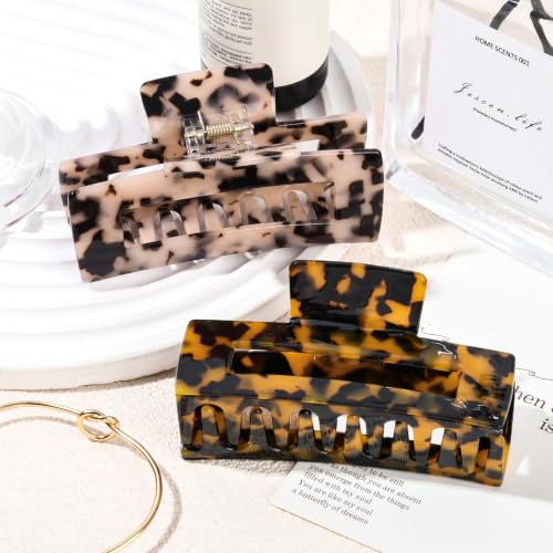 Aileam Large Tortoiseshell Acetate Hair Claw Clips - 2 Pack