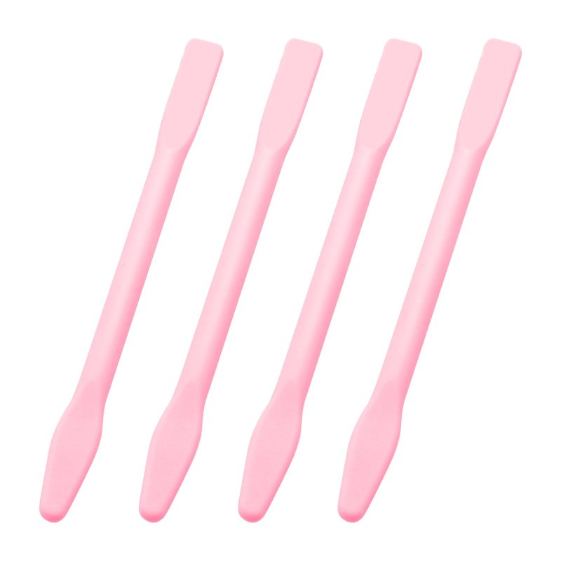 4 Pack Eyebrow Wax Sticks Non-Stick Wax Spatula Silicone Eyebrow Wax Stick Waxing Applicator Reusable Hard Wax Sticks For Home Salon Body Use Pink