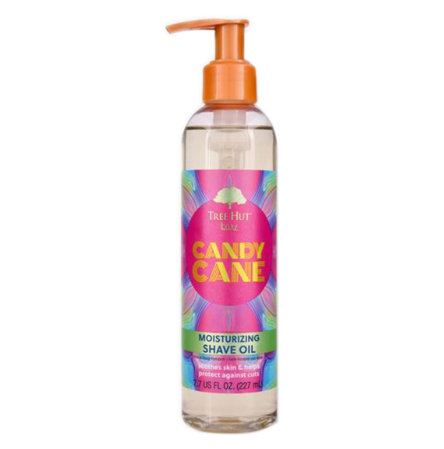 Tree Hut Candy Cane Shave Oil Set! Includes Shave Oil and Loofah! Formulated With Peppermint and Vanilla Bean! Ultra Hydrating and Exfoliating