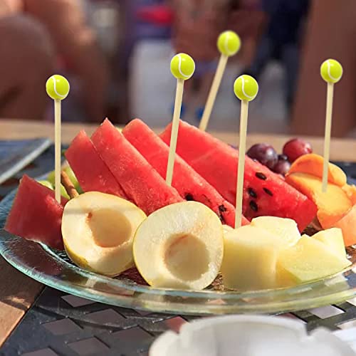 Honbay 100PCS Sports Ball Cocktail Skewers - Decorative Wooden Picks